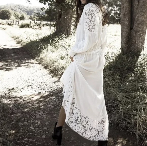 Lace Panel Maxi Dresses